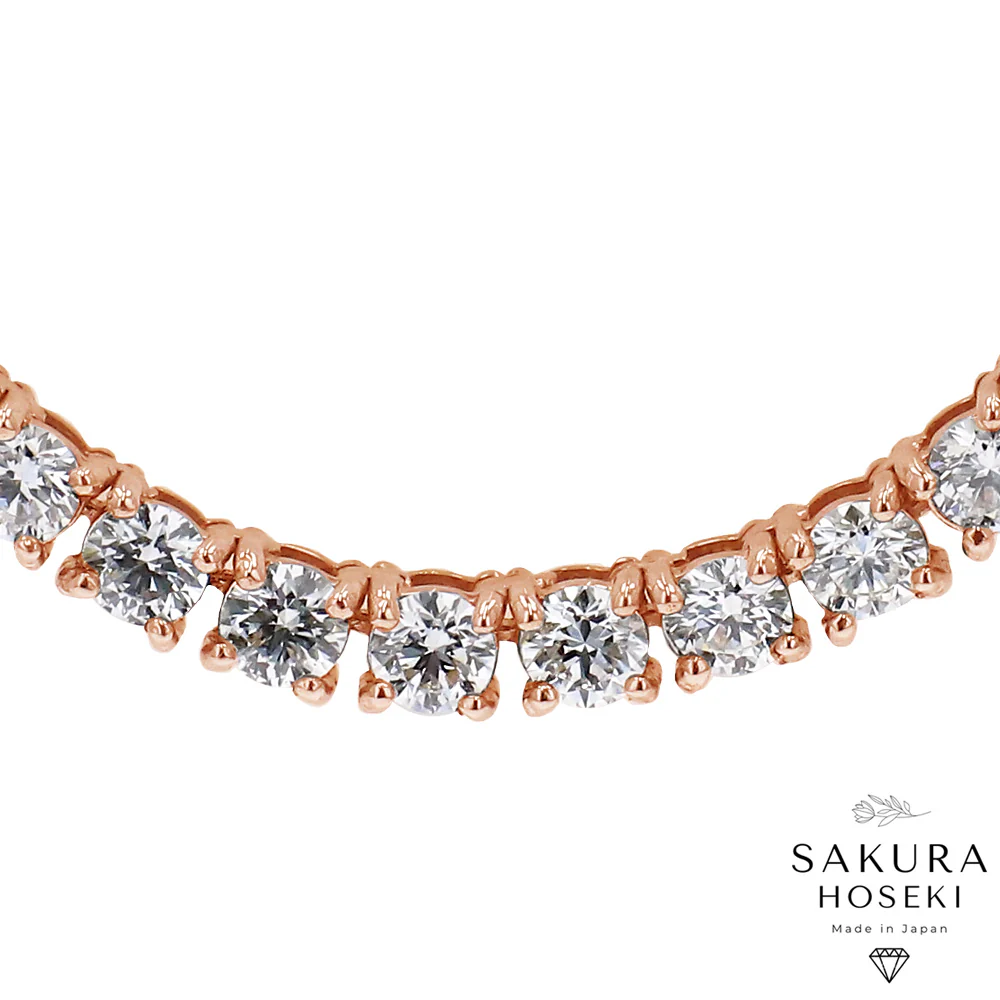 15ct Tennis Necklace Rose Gold - Image 3