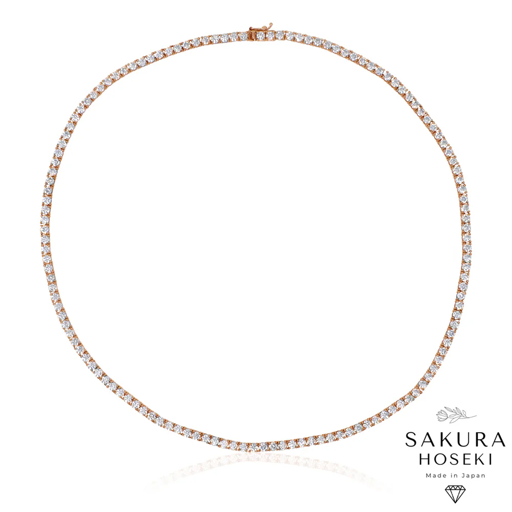 15ct Tennis Necklace Rose Gold - Image 5