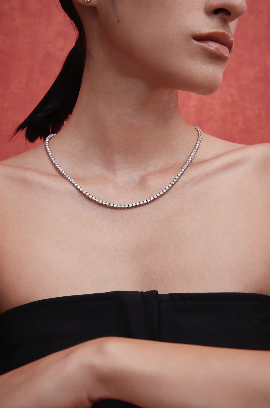 15ct Tennis Necklace Rose Gold - Image 6