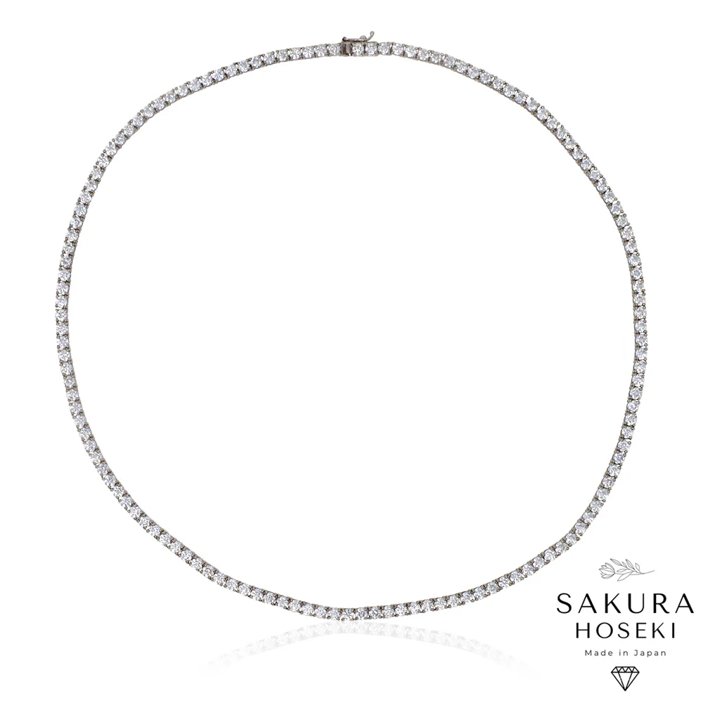 15ct Tennis Necklace White Gold - Image 5