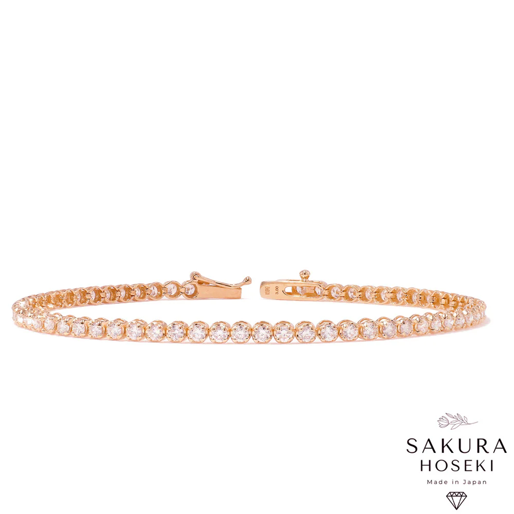3ct Tennis Bracelet Rose Gold (Box Clasp) - Image 3