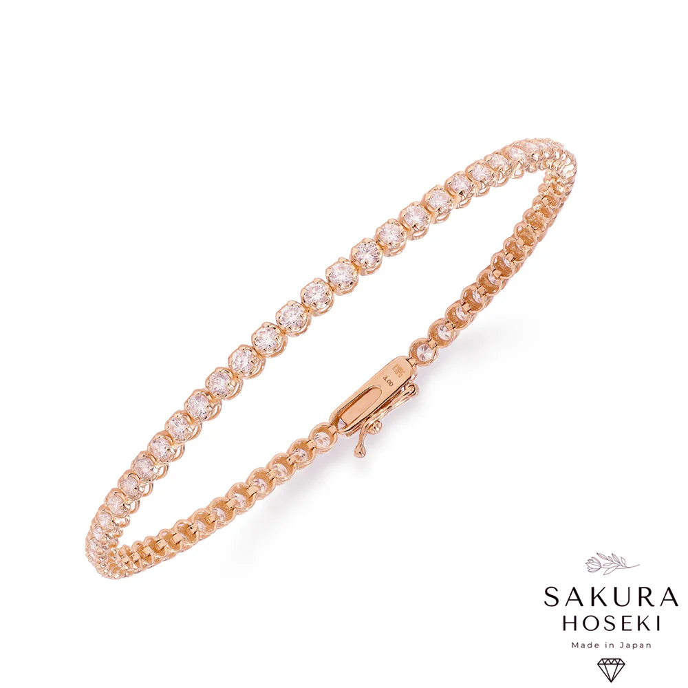 3ct Tennis Bracelet Rose Gold (Box Clasp) - Image 5