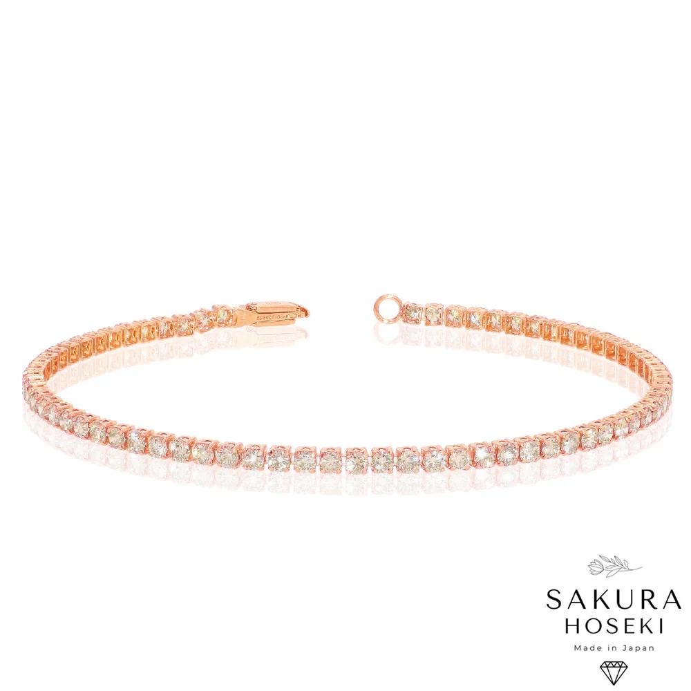 3ct Tennis Bracelet Rose Gold (Single Lock) - Image 3