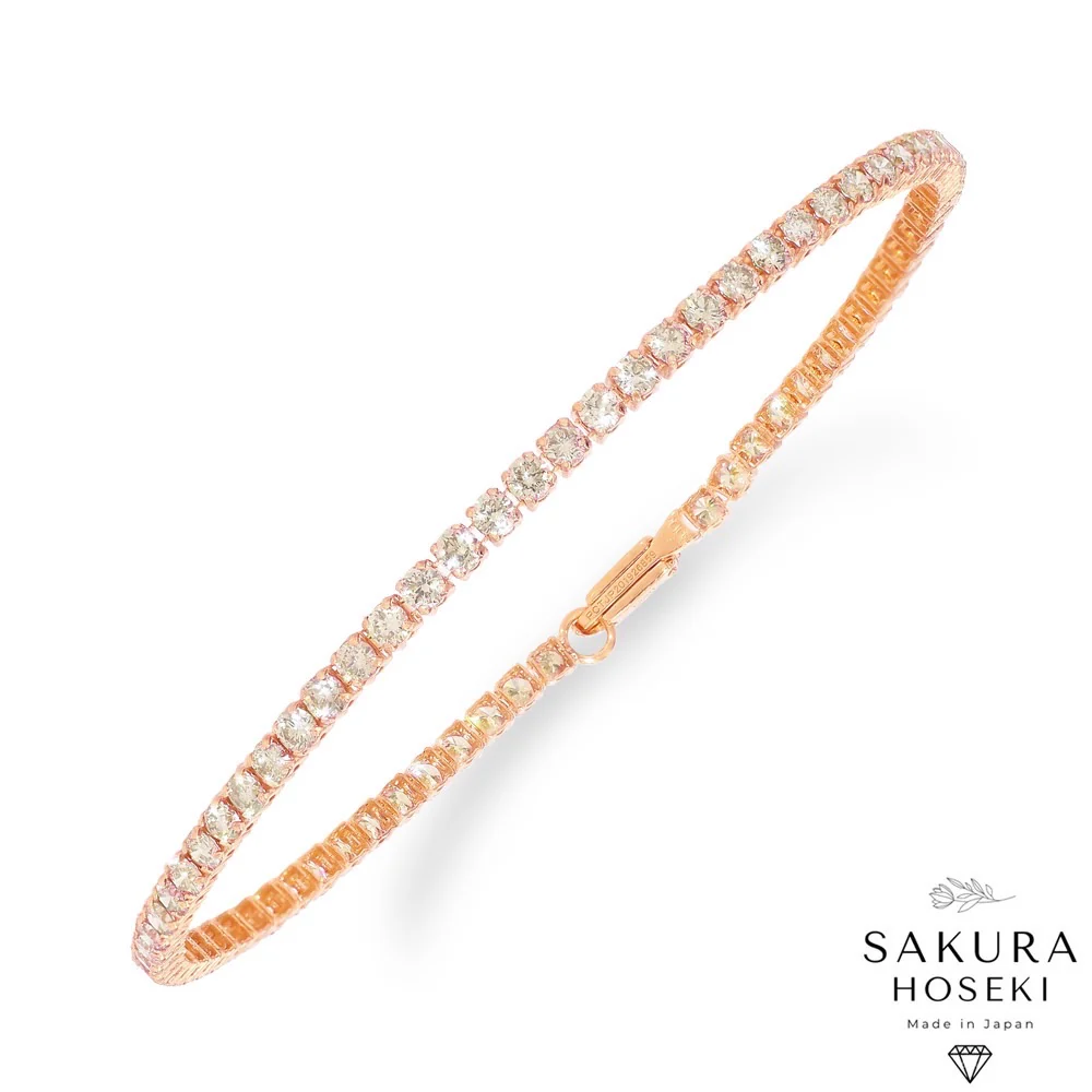 3ct Tennis Bracelet Rose Gold (Single Lock) - Image 5