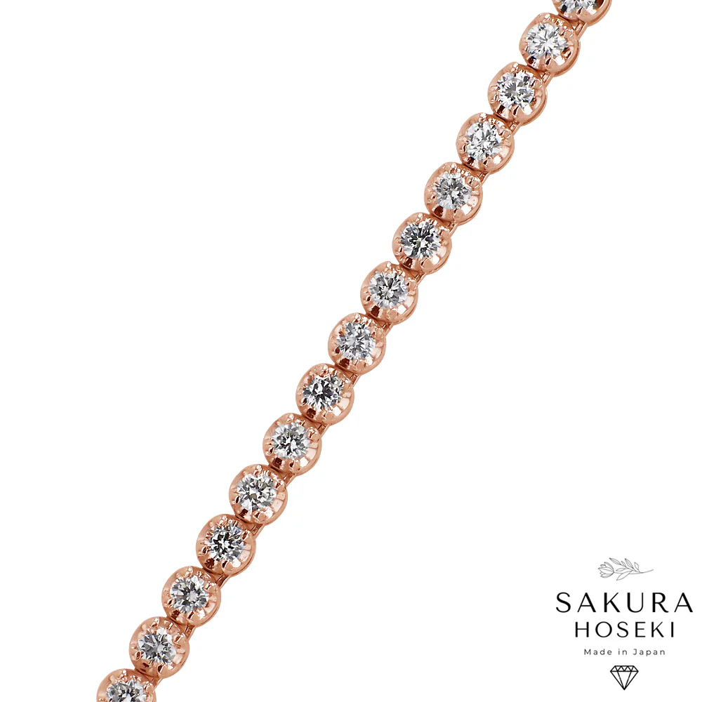 5ct Tennis Necklace Rose Gold - Image 4