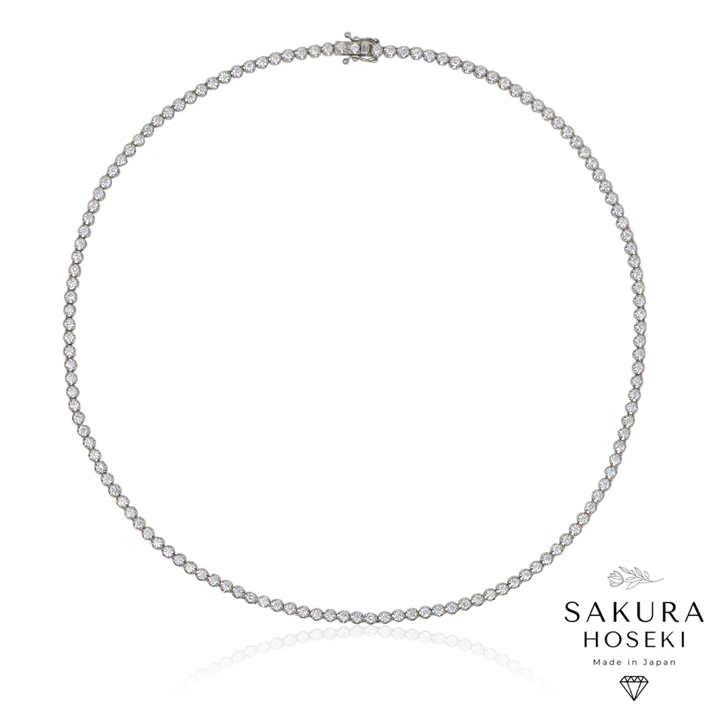 5ct Tennis Necklace White Gold - Image 3