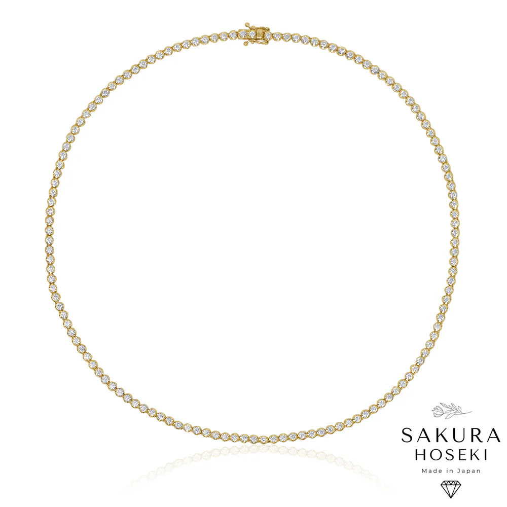 5ct Tennis Necklace Yellow Gold - Image 3