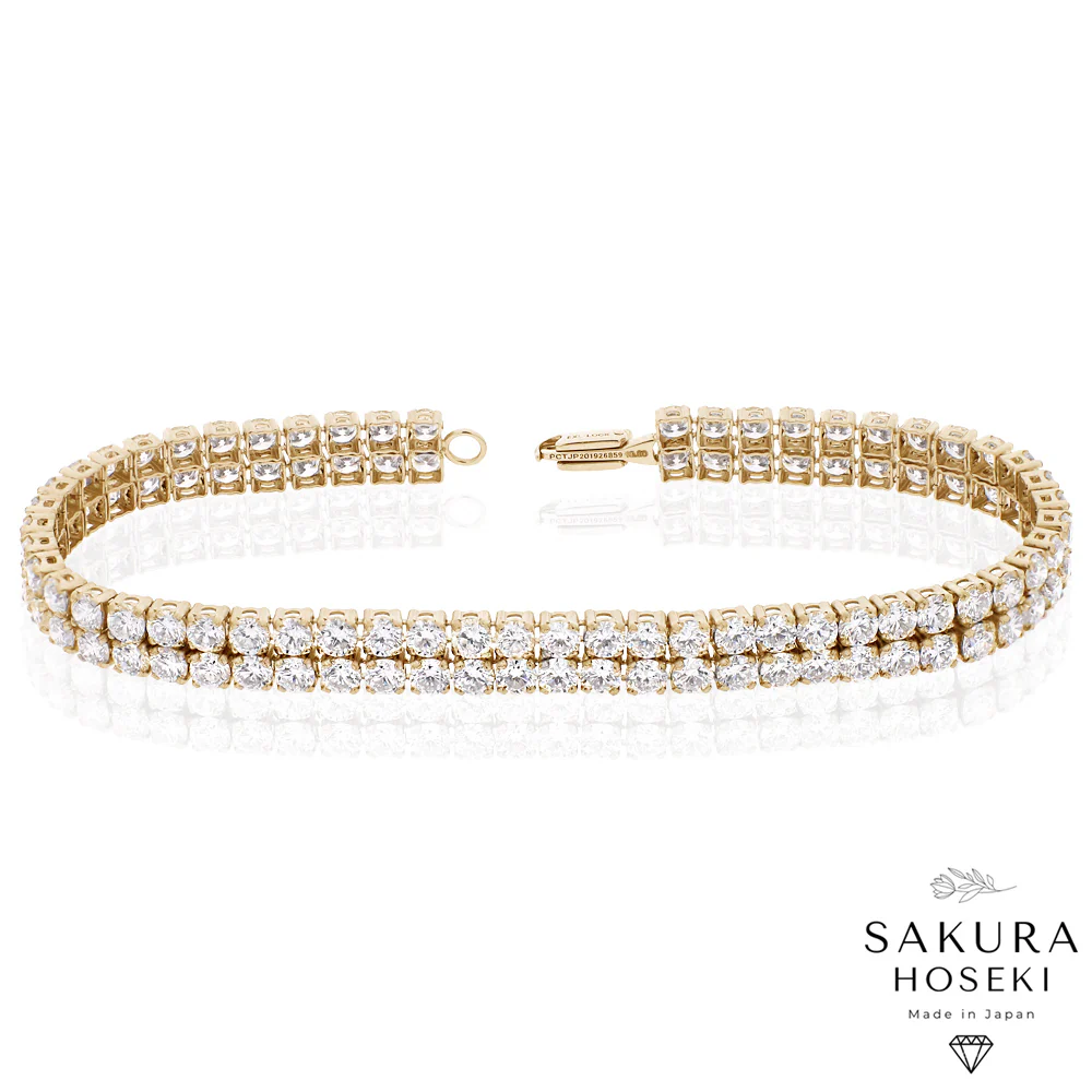 6.5ct Tennis Bracelet Yellow Gold - Image 3