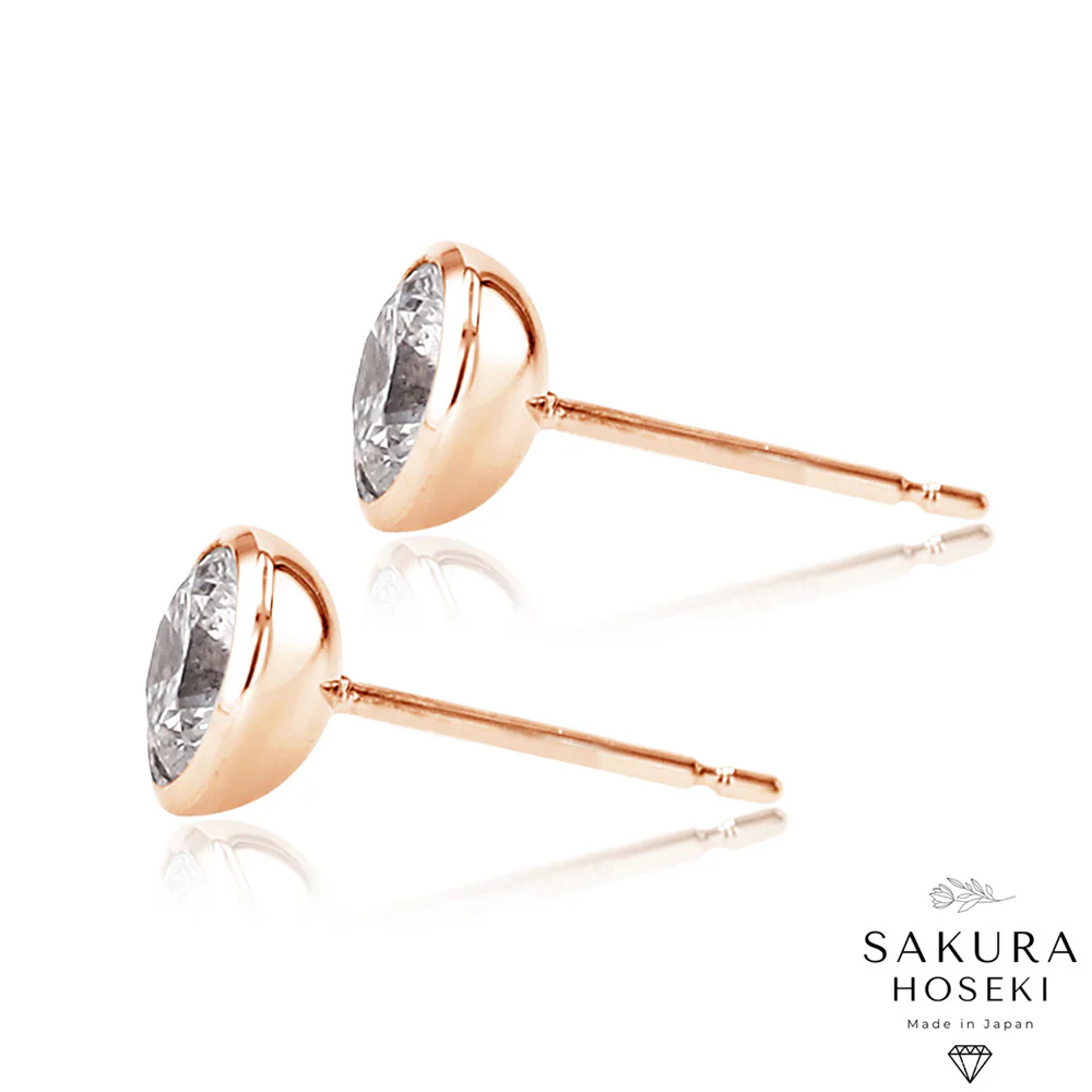 Bezel Studs Rose Gold - Image 4