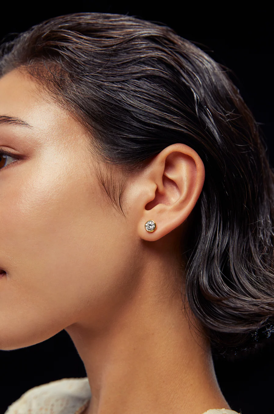 Bezel Studs Rose Gold - Image 5