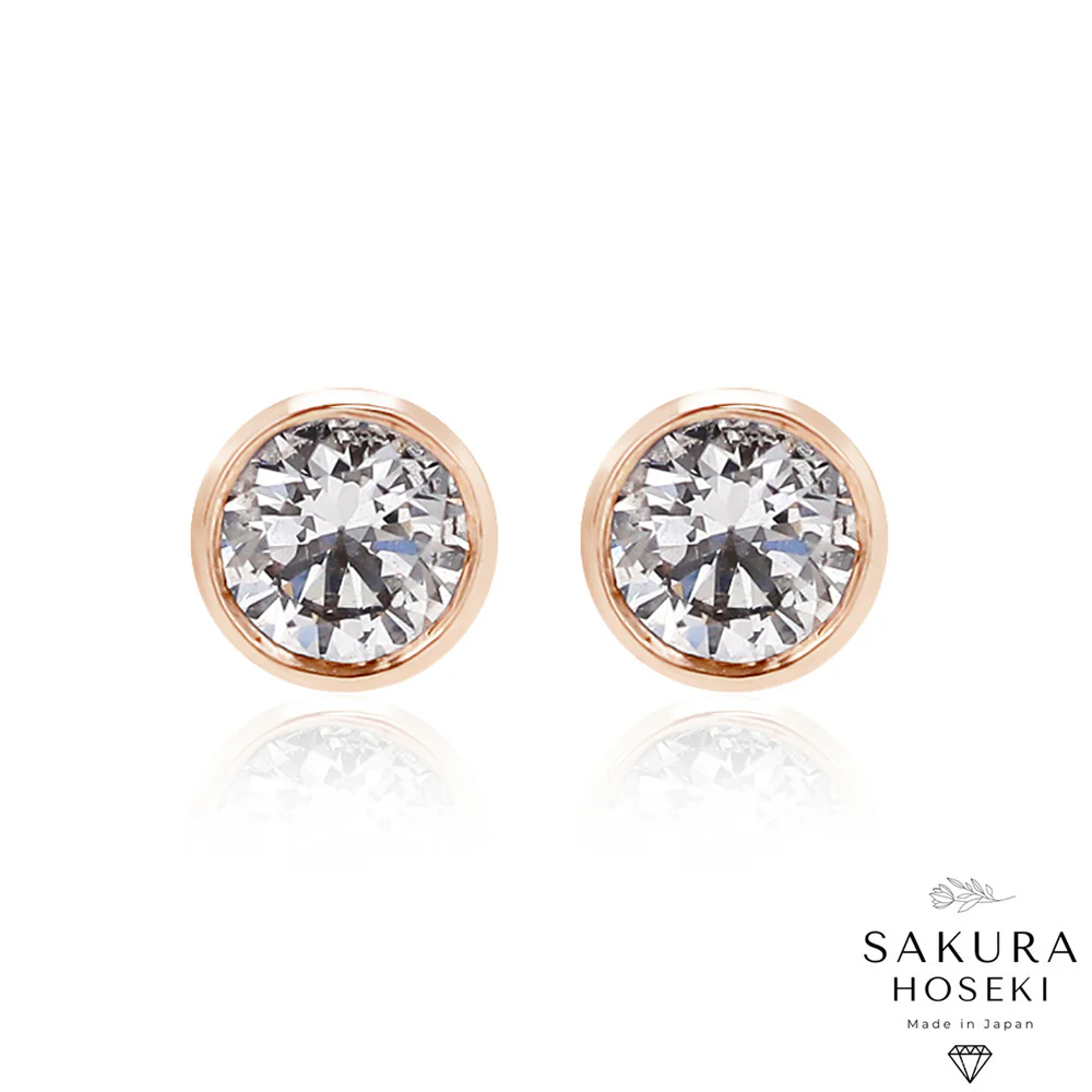 Bezel Studs Rose Gold - Image 6