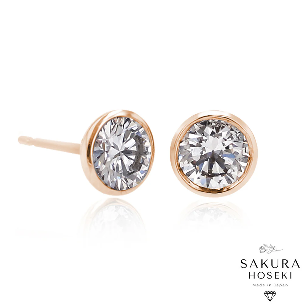 Bezel Studs Rose Gold - Image 8