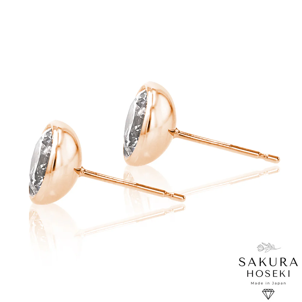 Bezel Studs Rose Gold - Image 9