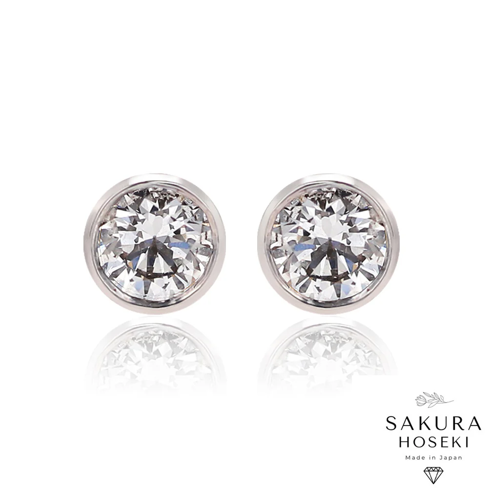 Bezel Studs White Gold - Image 5