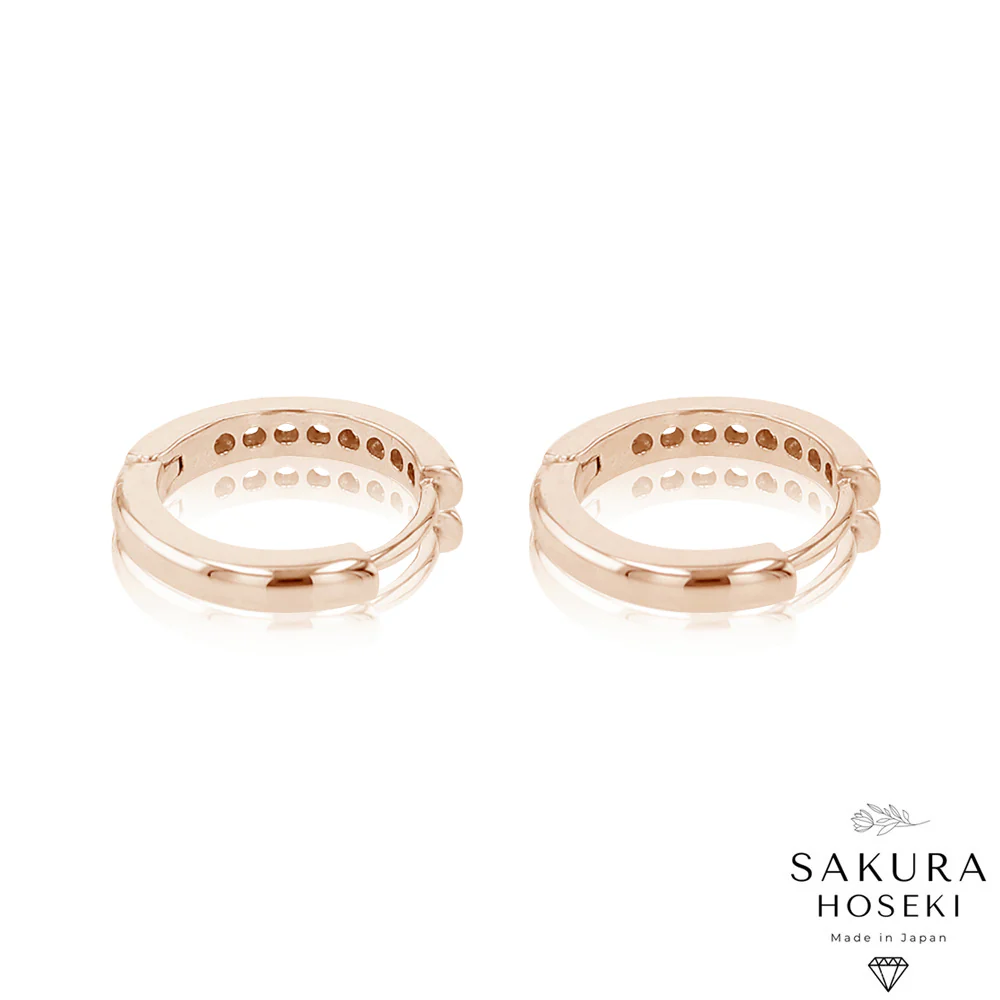 Diamond Hoops Rose Gold - Image 4