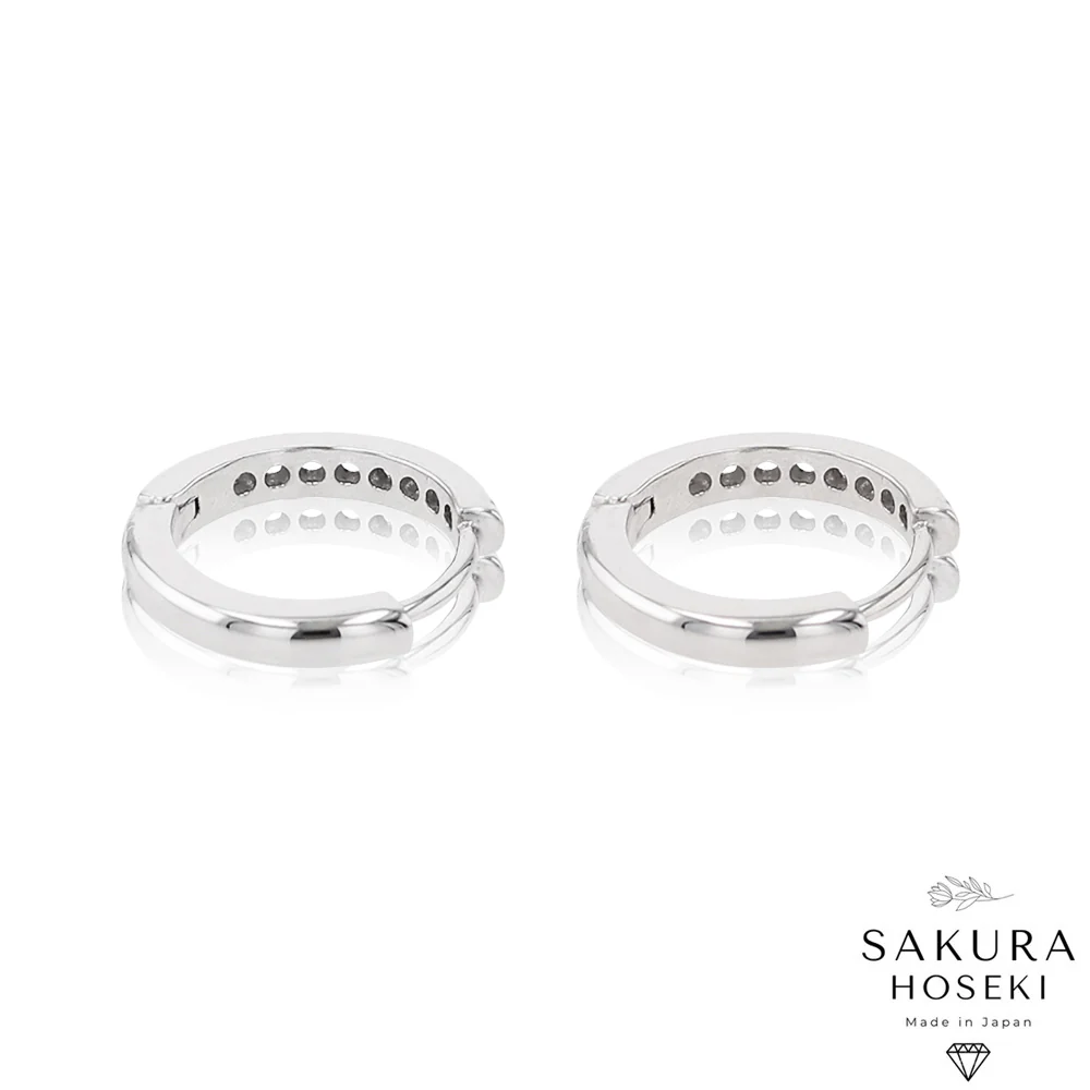 Diamond Hoops White Gold - Image 4