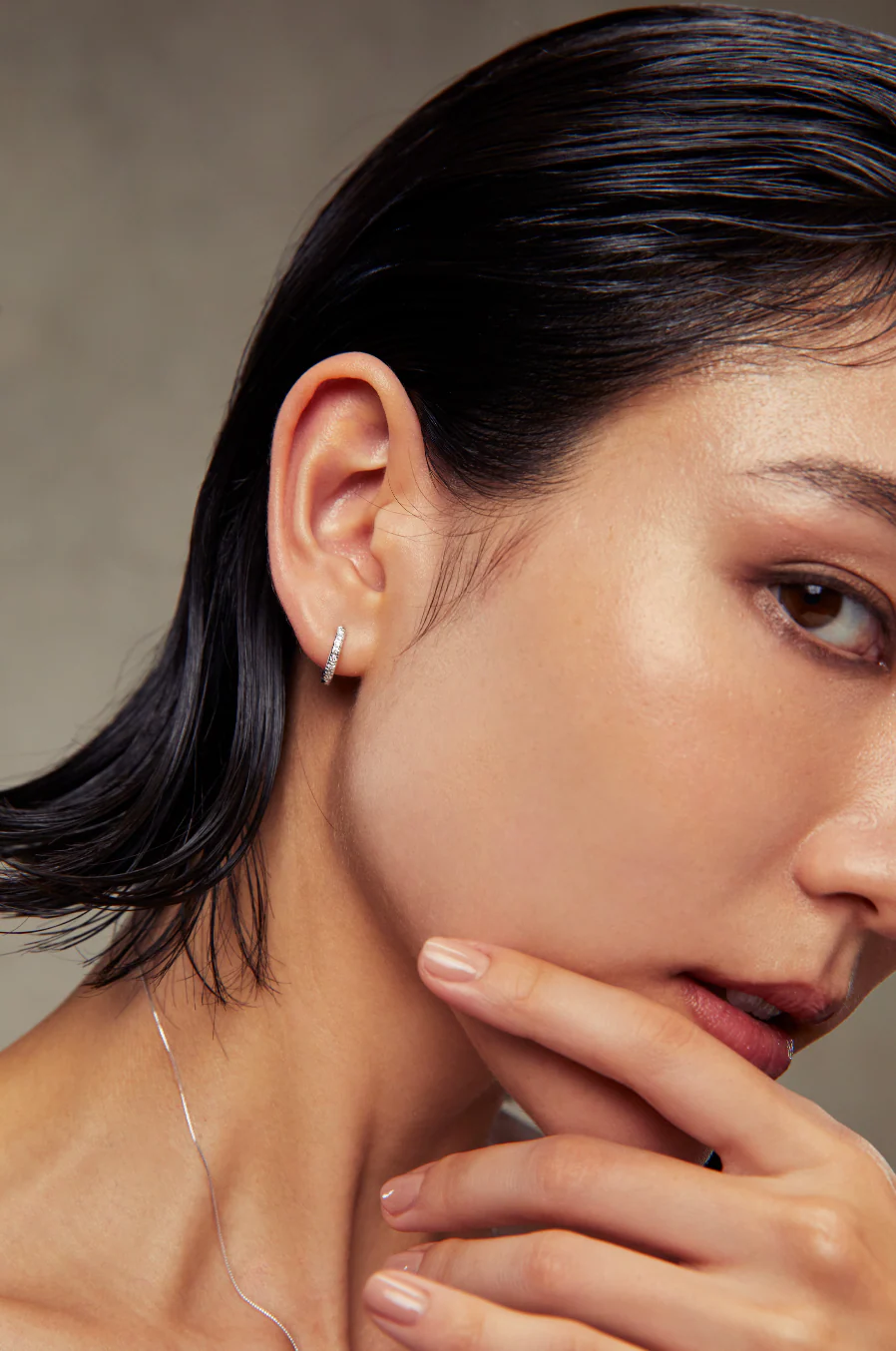 Diamond Hoops White Gold - Image 5