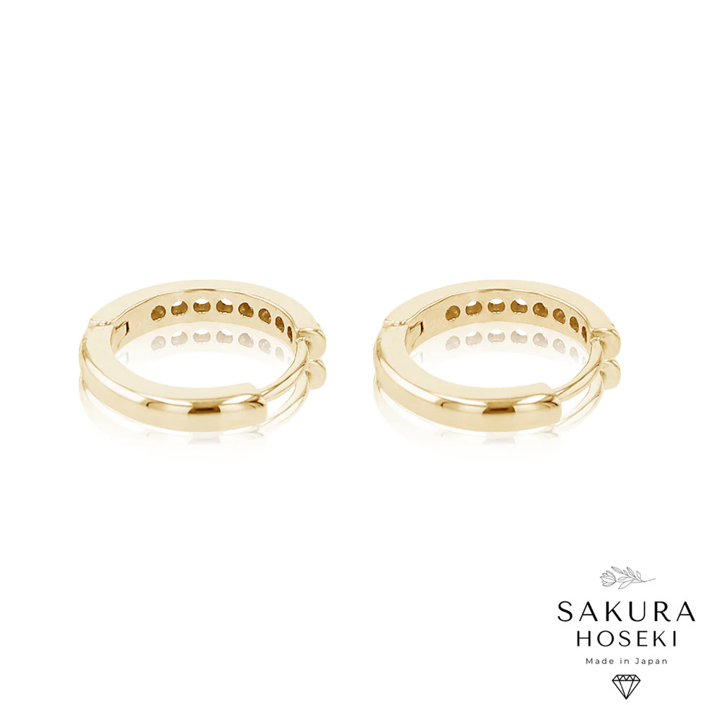 Diamond Hoops Yellow Gold - Image 4