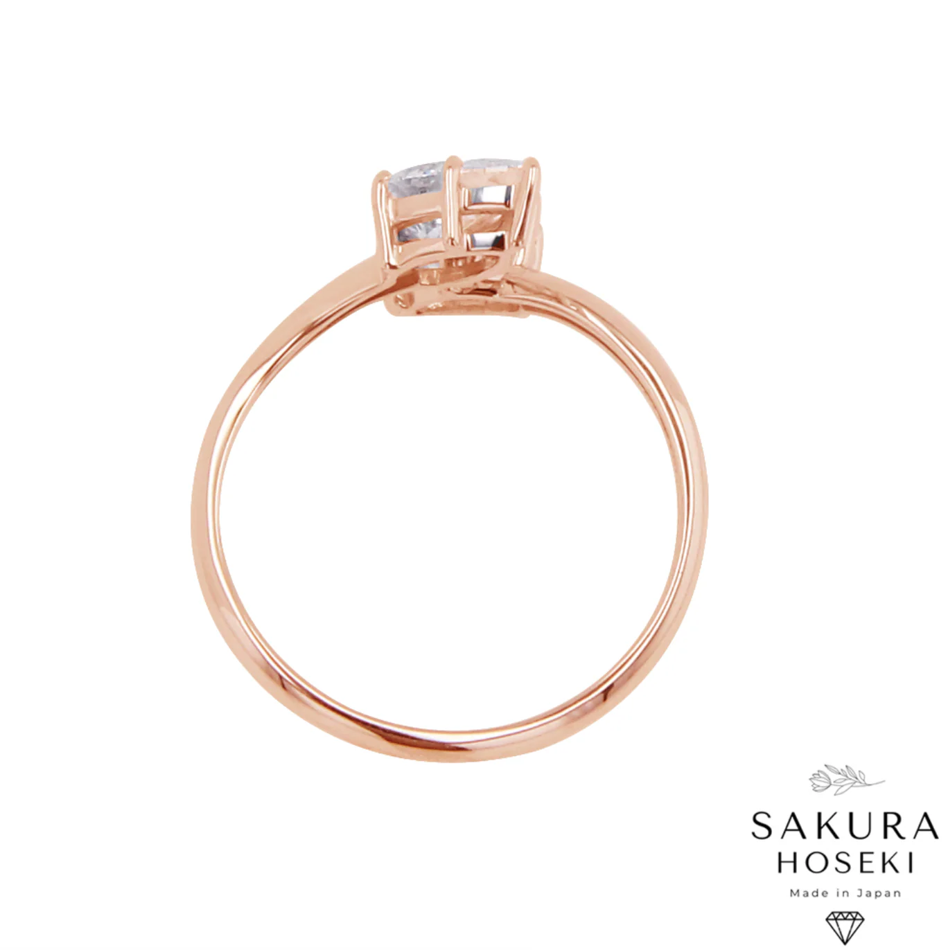 Double Pear Ring Rose Gold - Image 3