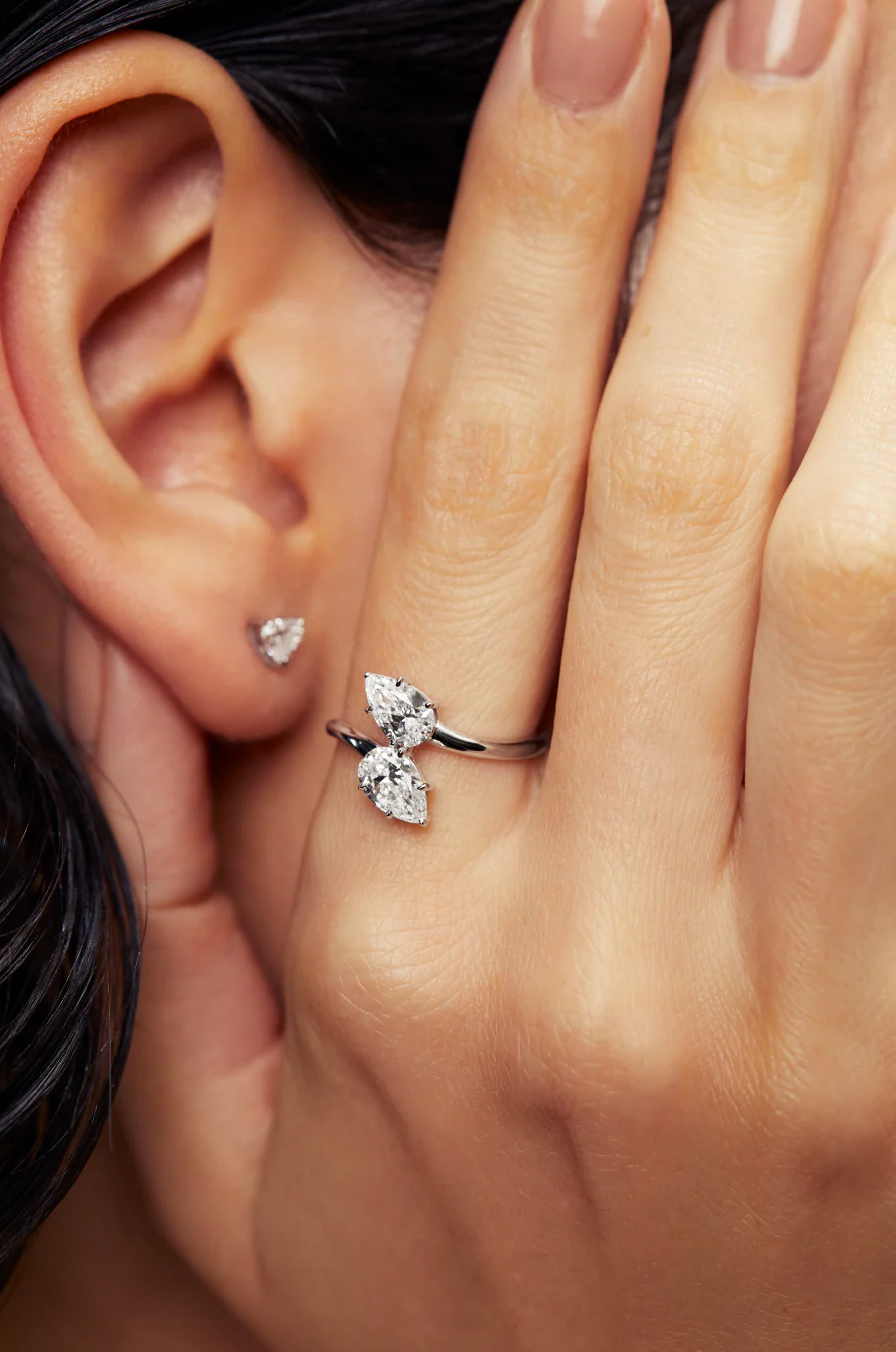 Double Pear Ring Rose Gold - Image 4