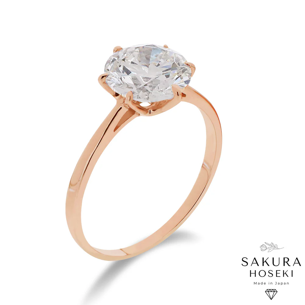Solitaire Ring Rose Gold - Image 5